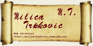 Milica Trpković vizit kartica